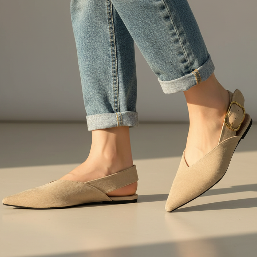 Mirella Women's Pointed Toe Slingback Flat Shoes - Vonnera