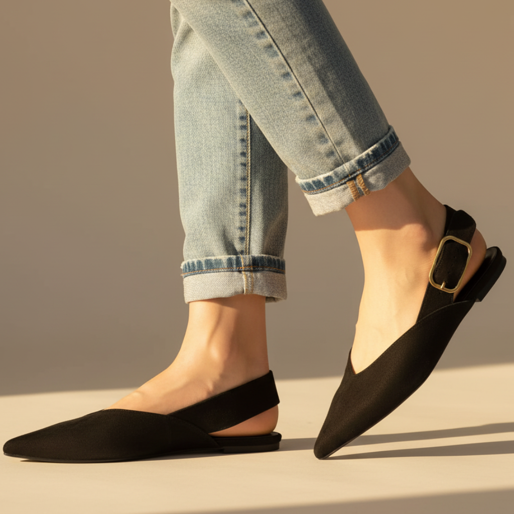 Mirella Women's Pointed Toe Slingback Flat Shoes