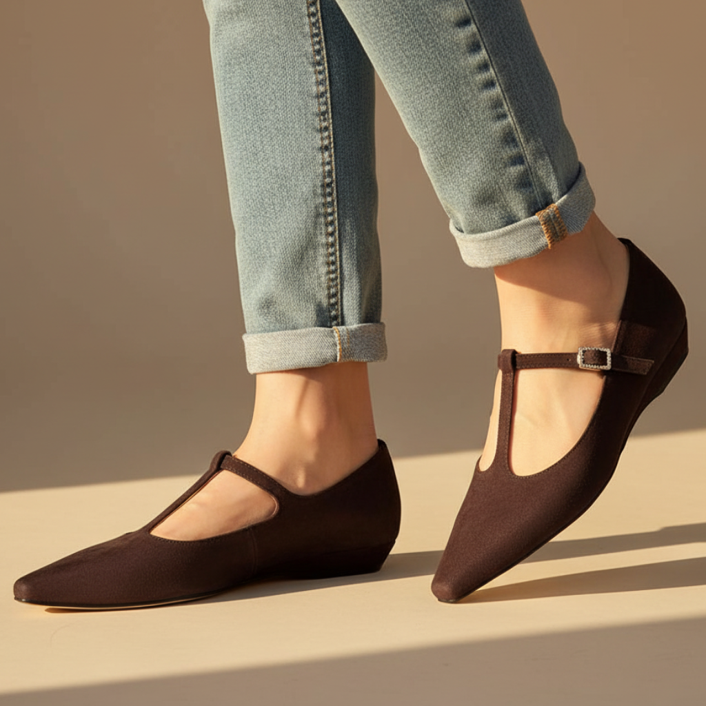 Women's Pointed Toe Mary Jane Flats