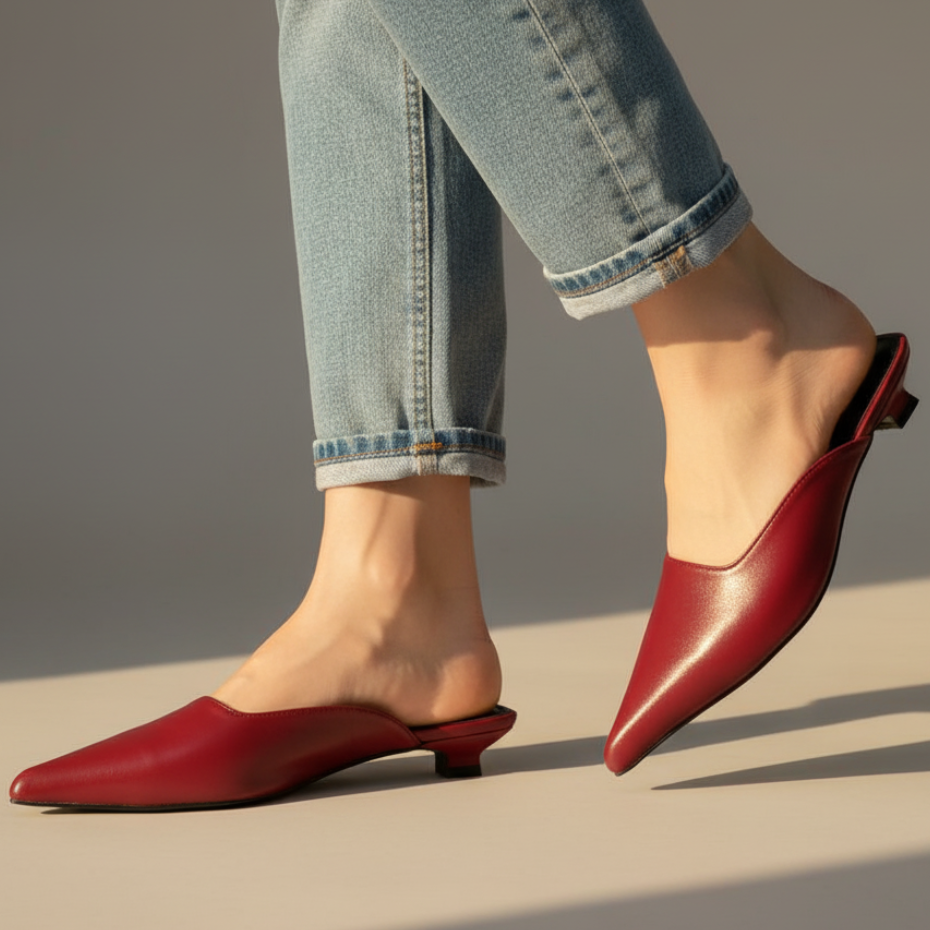 Women's Leather Pointed Toe Flats - Vonnera