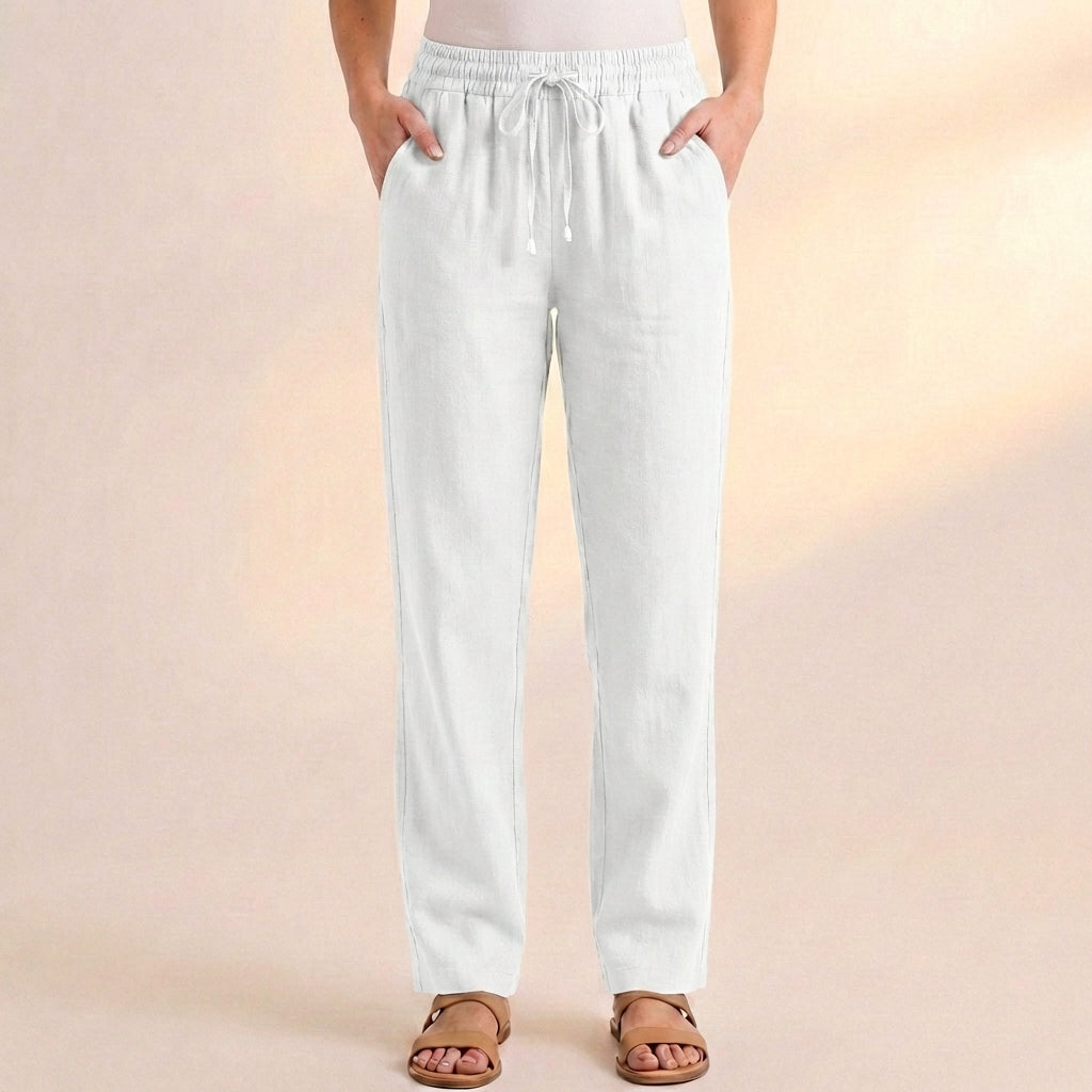 Women's Relaxed Fit Ankle Pants Drawstring Waist