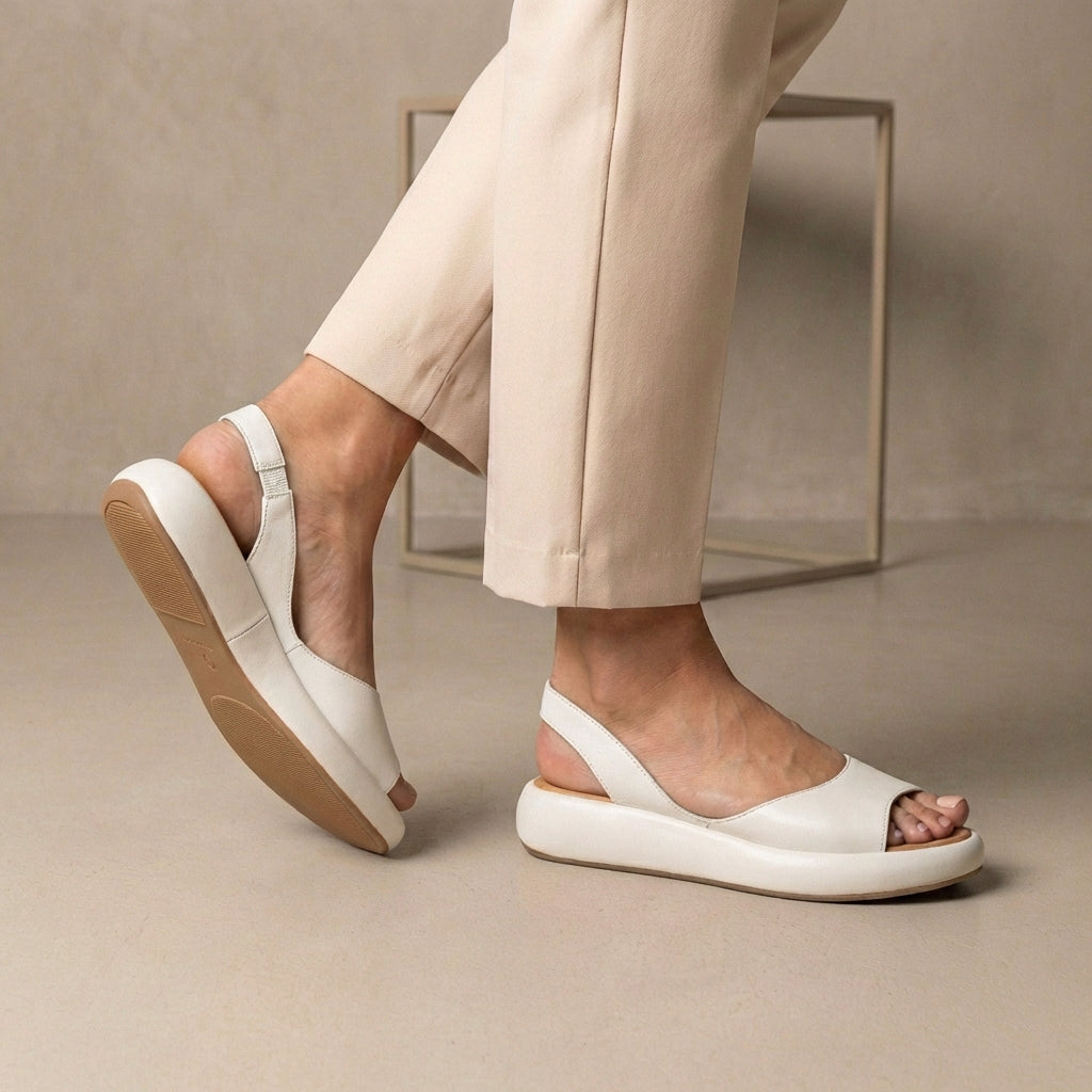 Women's Orthopedic Sandals Cushioned Sole Support Peep-Toe Slingback
