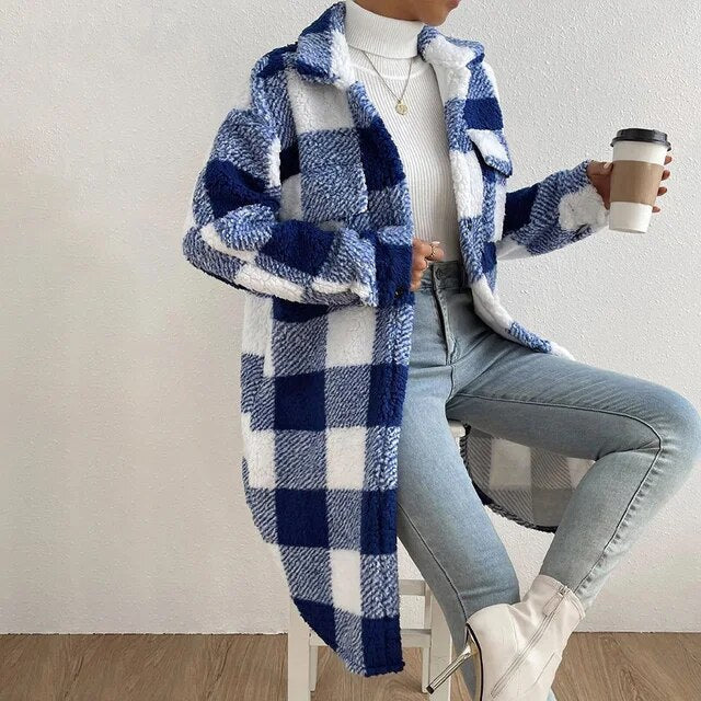 Women's Plaid Jacket Polar Fleece Lining - Vonnera