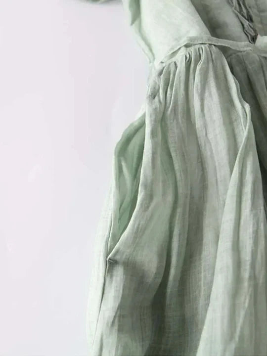 Women's Linen Summer Dress Lightweight Beige