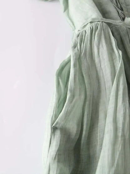 Women's Linen Summer Dress Lightweight Beige