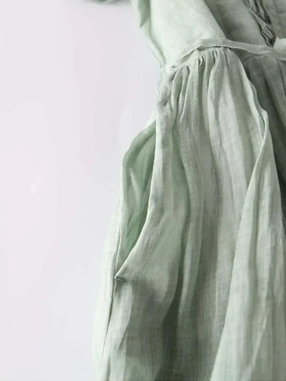 Women's Linen Dress Comfortable Beige