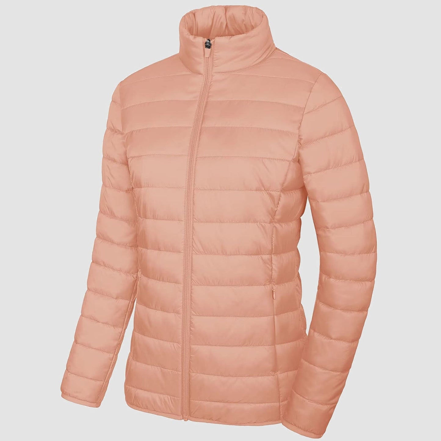 Women's Quilted Puffer Jacket Lightweight Full Zip Black - Vonnera