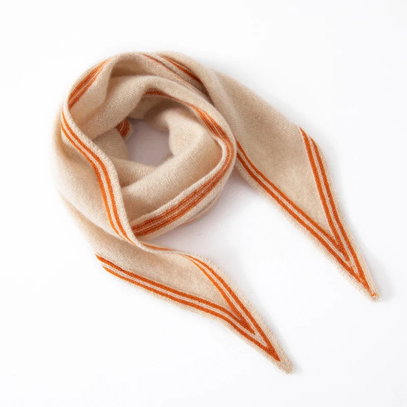Women's Cashmere Scarf Soft Warm Contrast Stripe - Vonnera