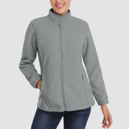 Women's Fleece Zip-Up Jacket Soft Warm