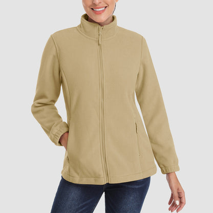 Women's Fleece Zip-Up Jacket Soft Warm