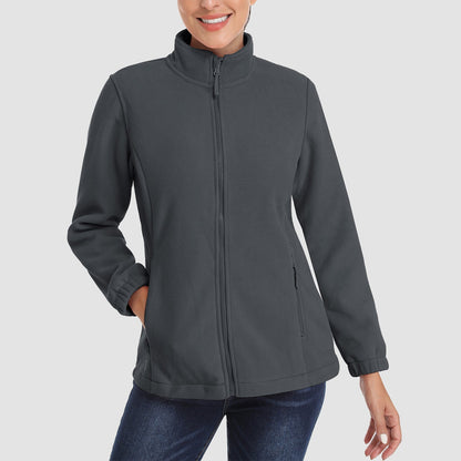 Women's Fleece Zip-Up Jacket Soft Warm