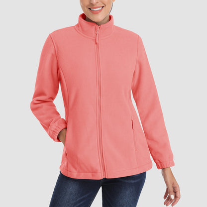 Women's Fleece Zip-Up Jacket Soft Warm