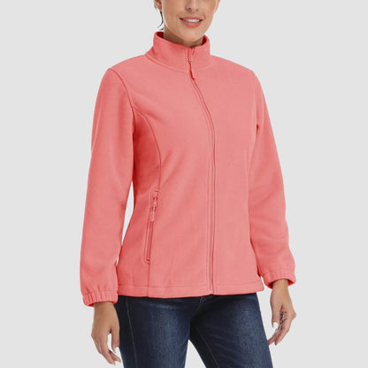 Women's Fleece Zip-Up Jacket Soft Warm