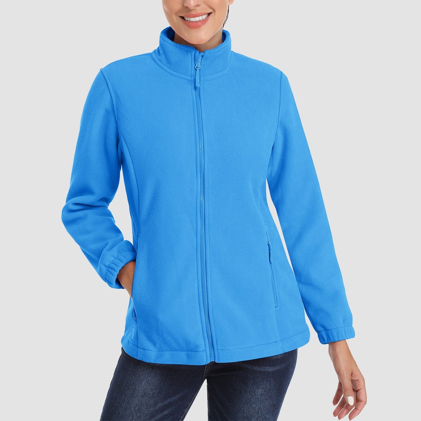 Women's Fleece Zip-Up Jacket Soft Warm