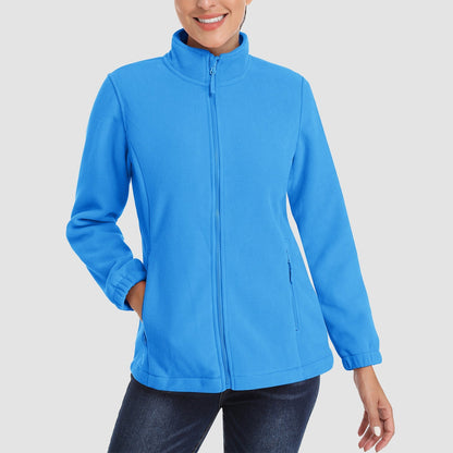 Women's Fleece Zip-Up Jacket Soft Warm