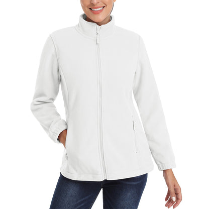 Women's Fleece Zip-Up Jacket Soft Warm