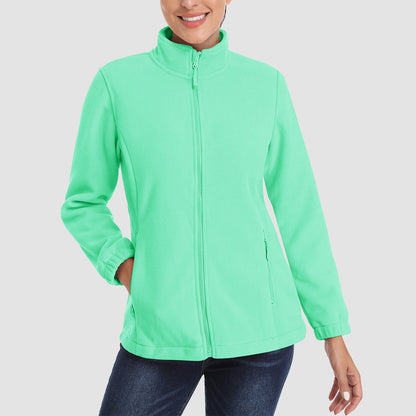 Women's Fleece Zip-Up Jacket Soft Warm