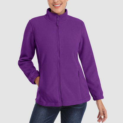 Women's Fleece Zip-Up Jacket Soft Warm