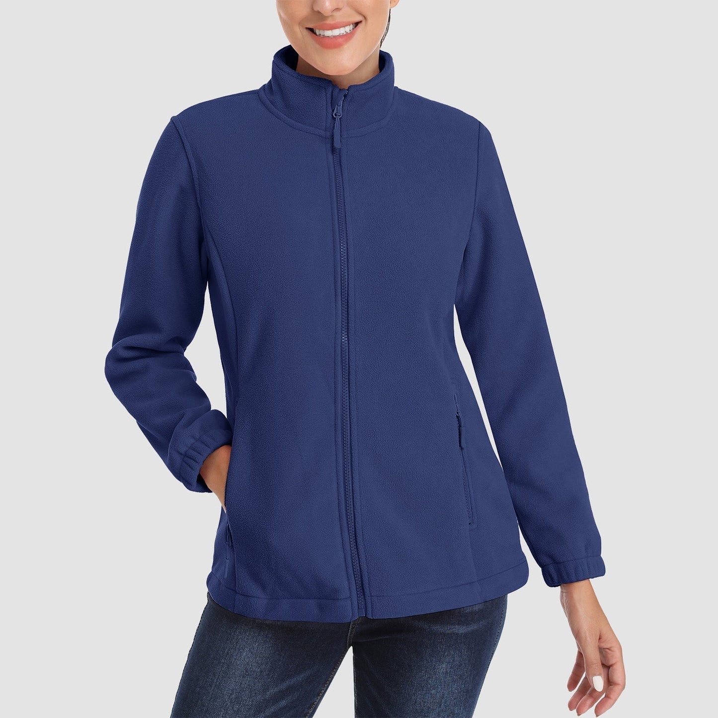 Women's Fleece Zip-Up Jacket Soft Warm