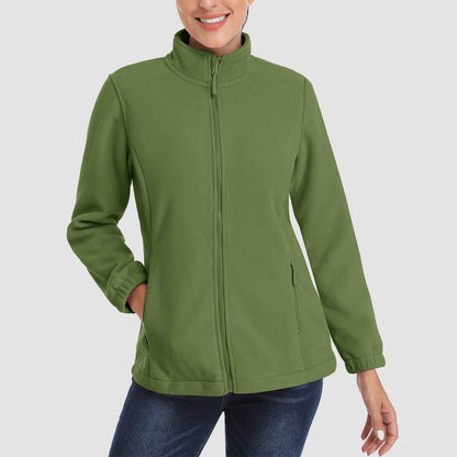 Women's Fleece Zip-Up Jacket Soft Warm