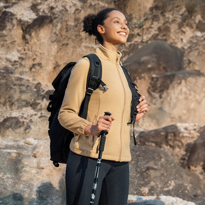 Women's Fleece Zip-Up Jacket Soft Warm
