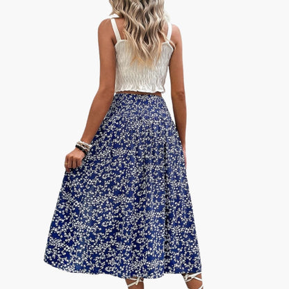 Women's A-Line Printed Skirt with Side Split