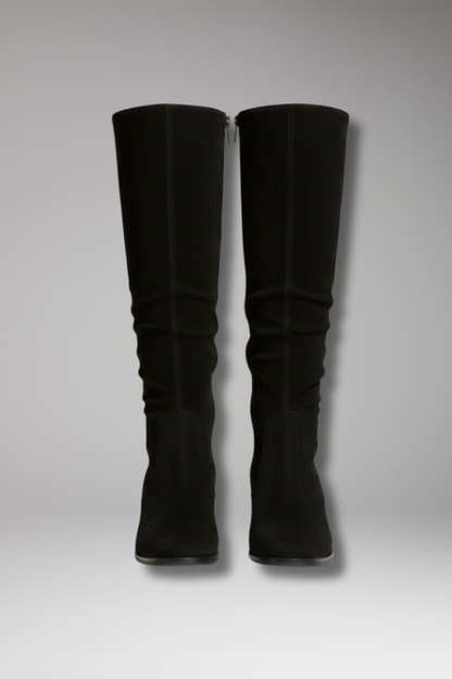 Women's Knee High Boots Block Heel Side Zipper - Vonnera