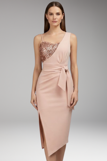 Women's Asymmetrical Sequin Dress Figure-Hugging Fit