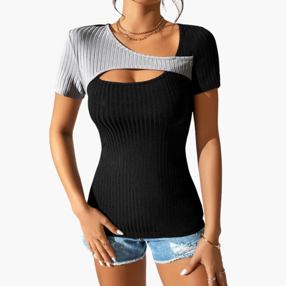 Women's Short Sleeve Asymmetrical T-Shirt - Vonnera