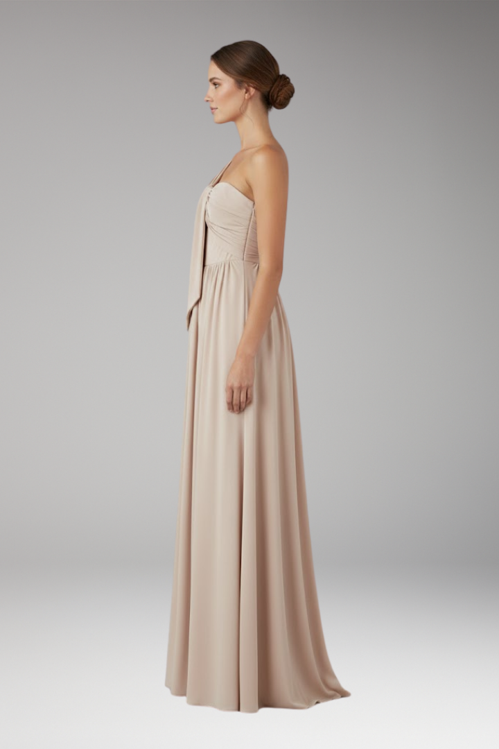 Women's Asymmetrical One Shoulder Solid Dress