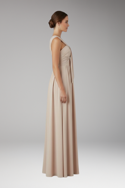 Women's Asymmetrical One Shoulder Solid Dress