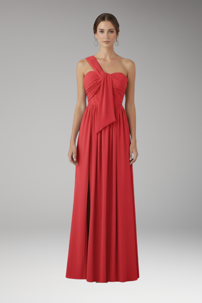 Women's Asymmetrical One Shoulder Solid Dress