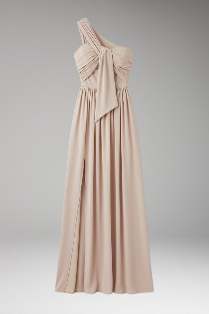 Women's Asymmetrical One Shoulder Solid Dress - Vonnera