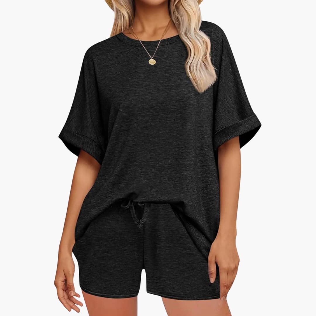 Women's Two-Piece Set Batwing and Shorts - Vonnera