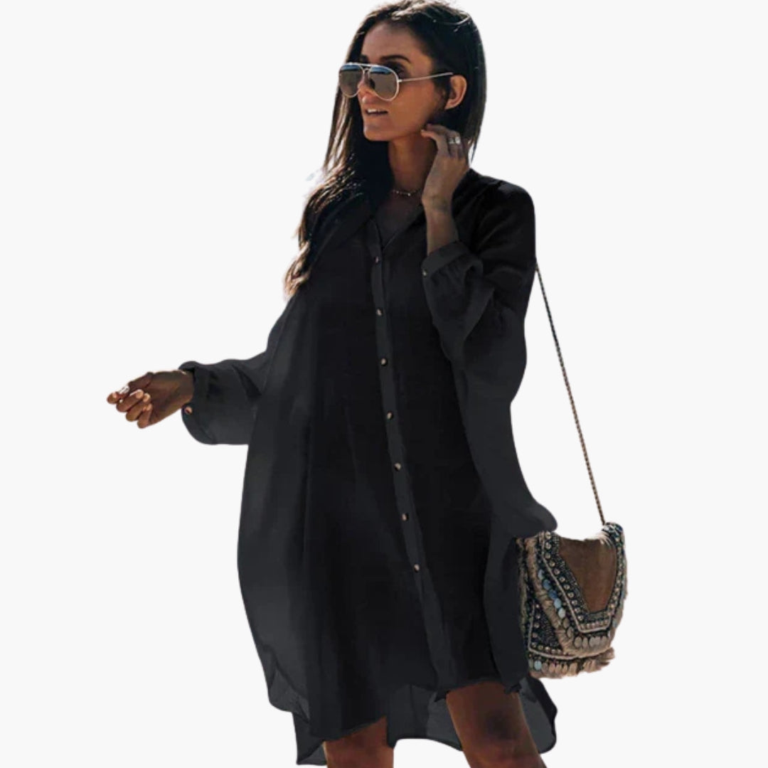 Women's V Neck Short Sleeve Beach Cover Up - Vonnera
