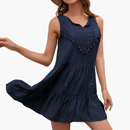 Women's Sleeveless Round Neck Beach Dress