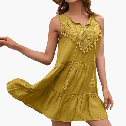 Women's Sleeveless Round Neck Beach Dress