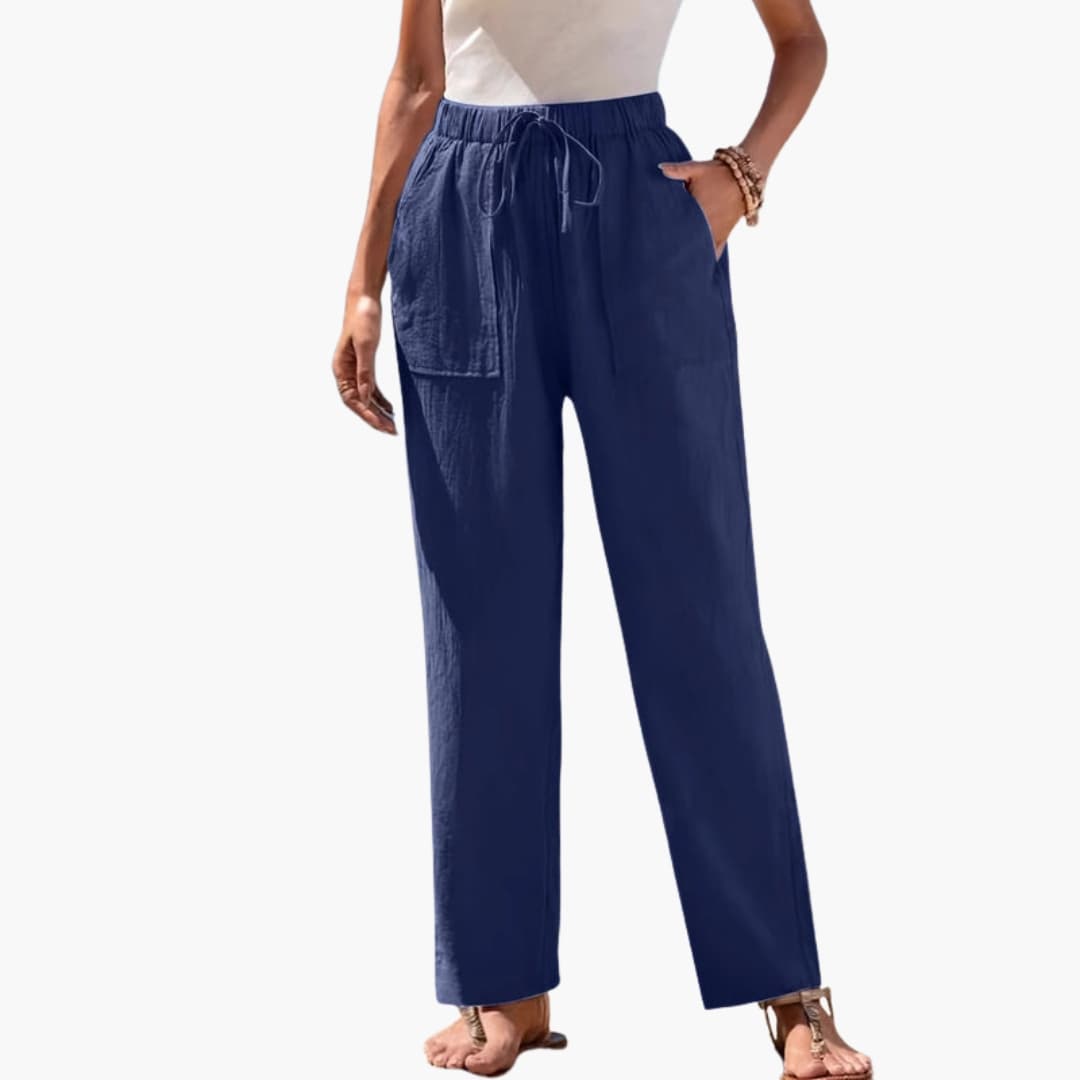 Women's Beach Pants Elastic Waist Side Pockets - Vonnera