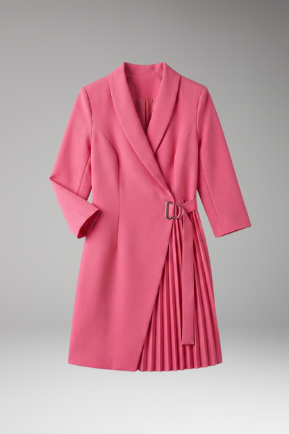 Women's Blazer Dress Notched Collar Slit Detail - Vonnera