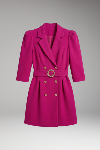 Women's Blazer Dress Pointed Lapels Button Front - Vonnera