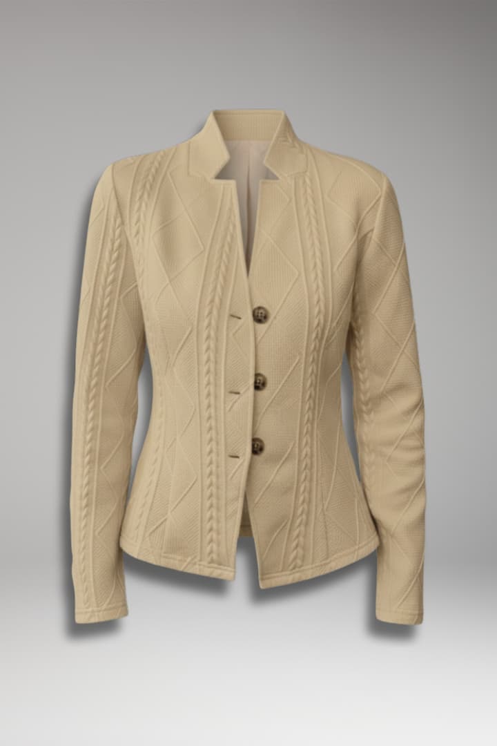 Women's Lapel Collar Blazer Button Front - Vonnera