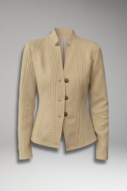 Women's Lapel Collar Blazer Button Front - Vonnera