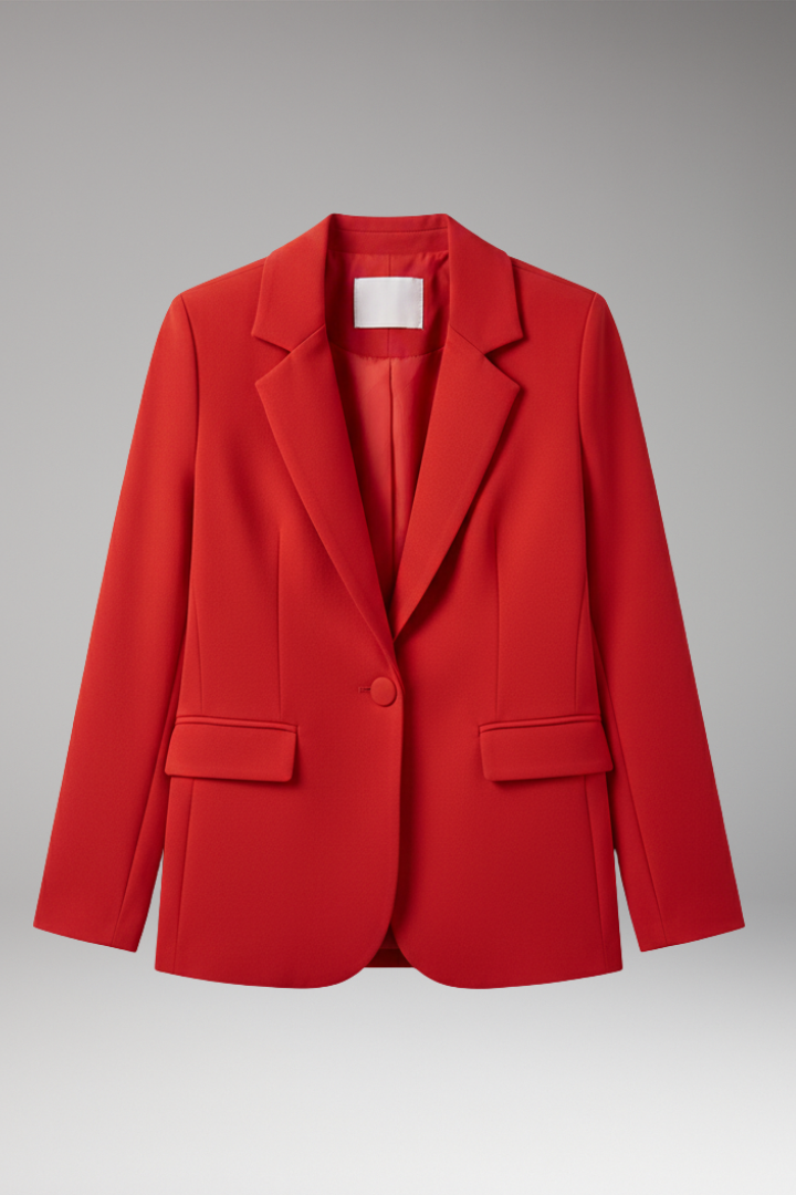 Women's One Button Blazer Notched Collar - Vonnera