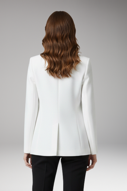 Women's Blazer Notched Lapel Button Front
