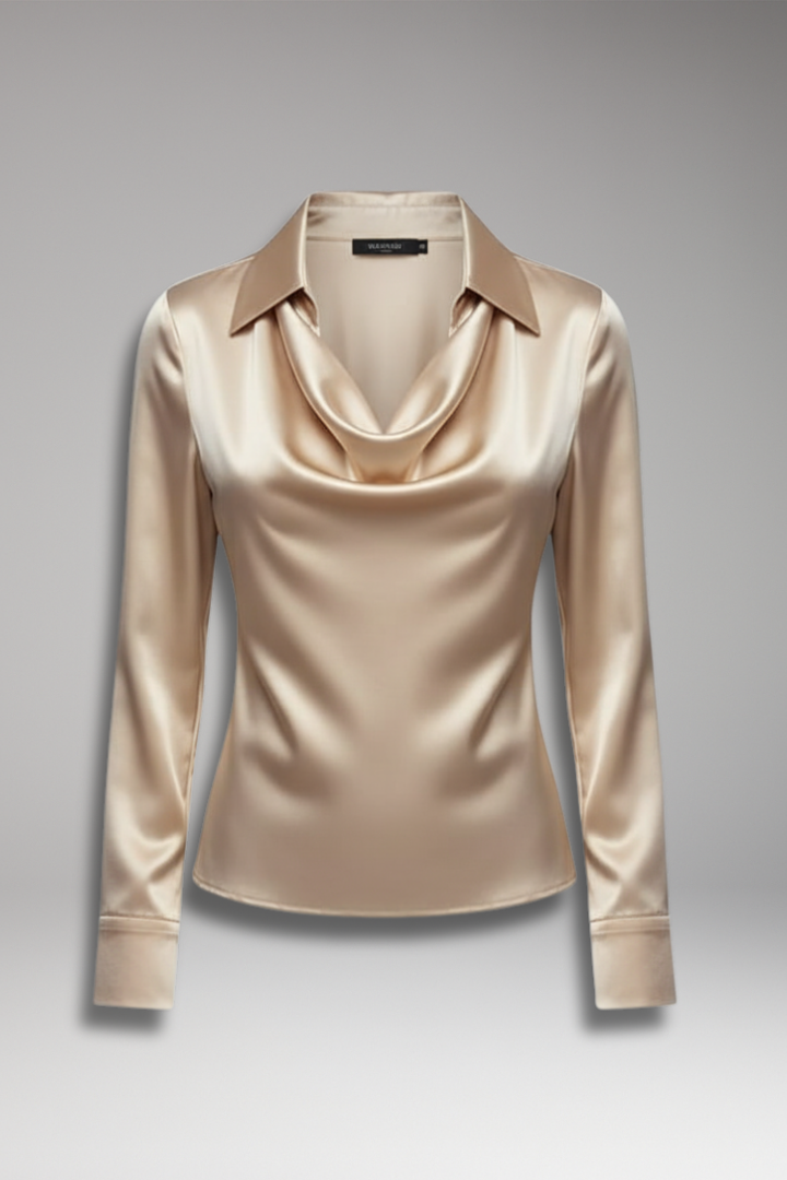 Women's Long Sleeve Cowl Neck Blouse - Vonnera