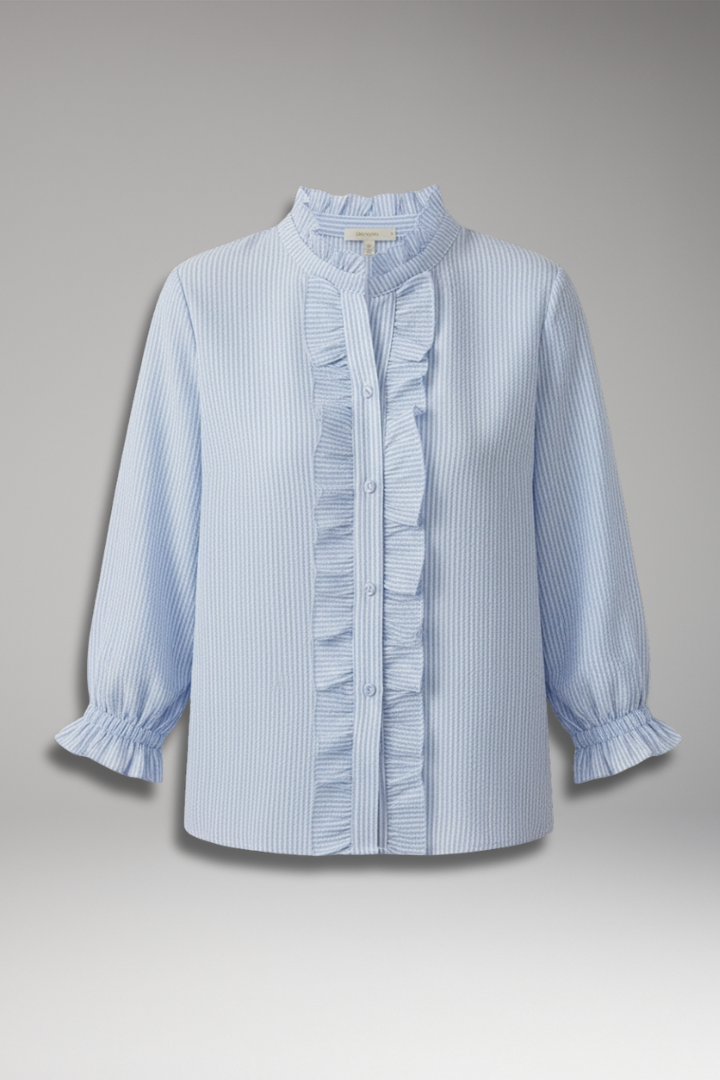 Women's Long Sleeve Ruffled Blouse - Vonnera
