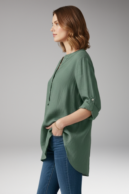 Women's V-Neck Button Blouse