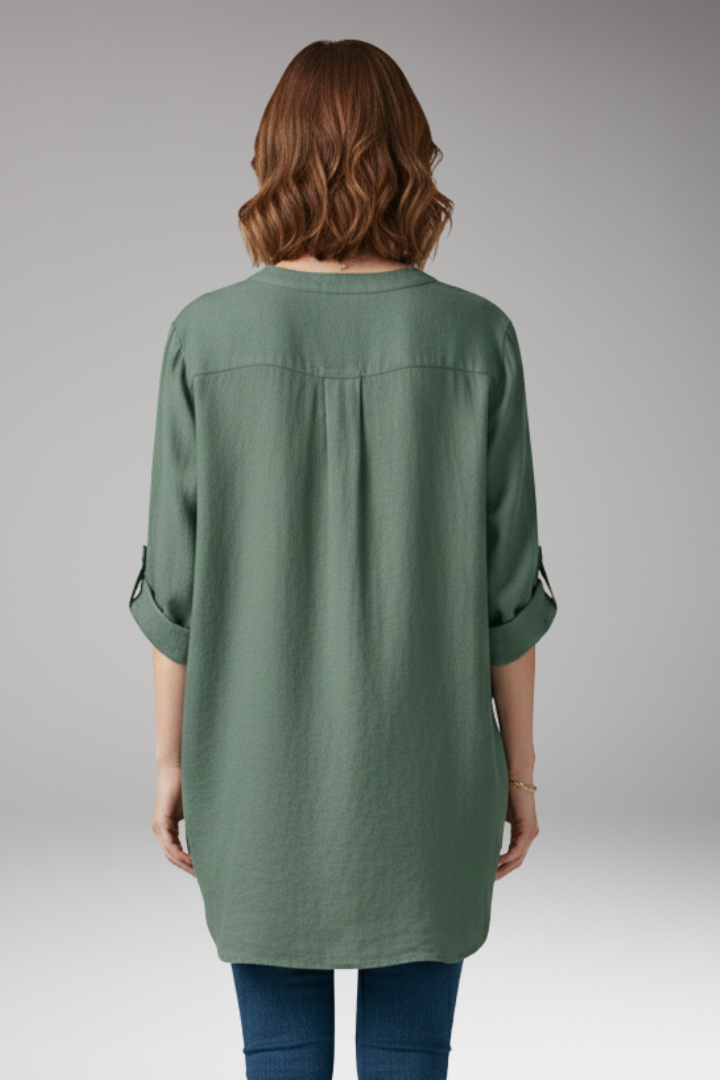 Women's V-Neck Button Blouse