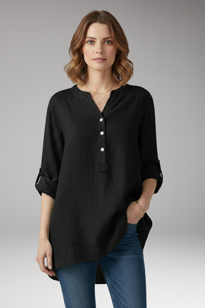 Women's V-Neck Button Blouse