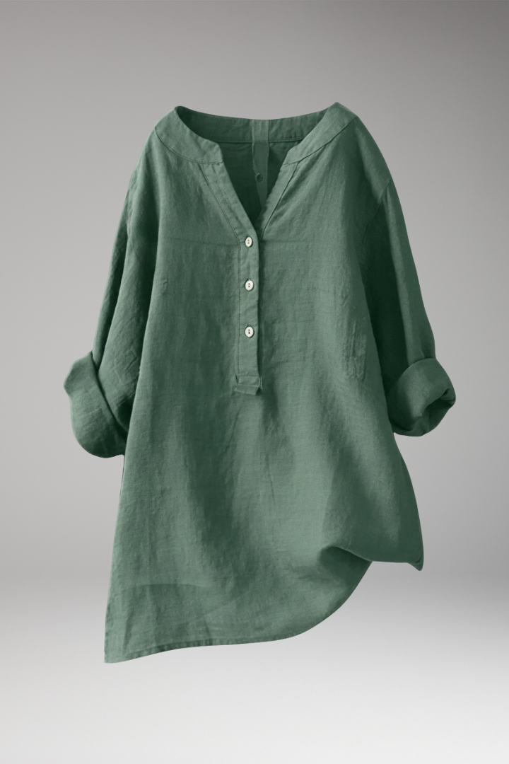 Women's V-Neck Button Blouse - Vonnera